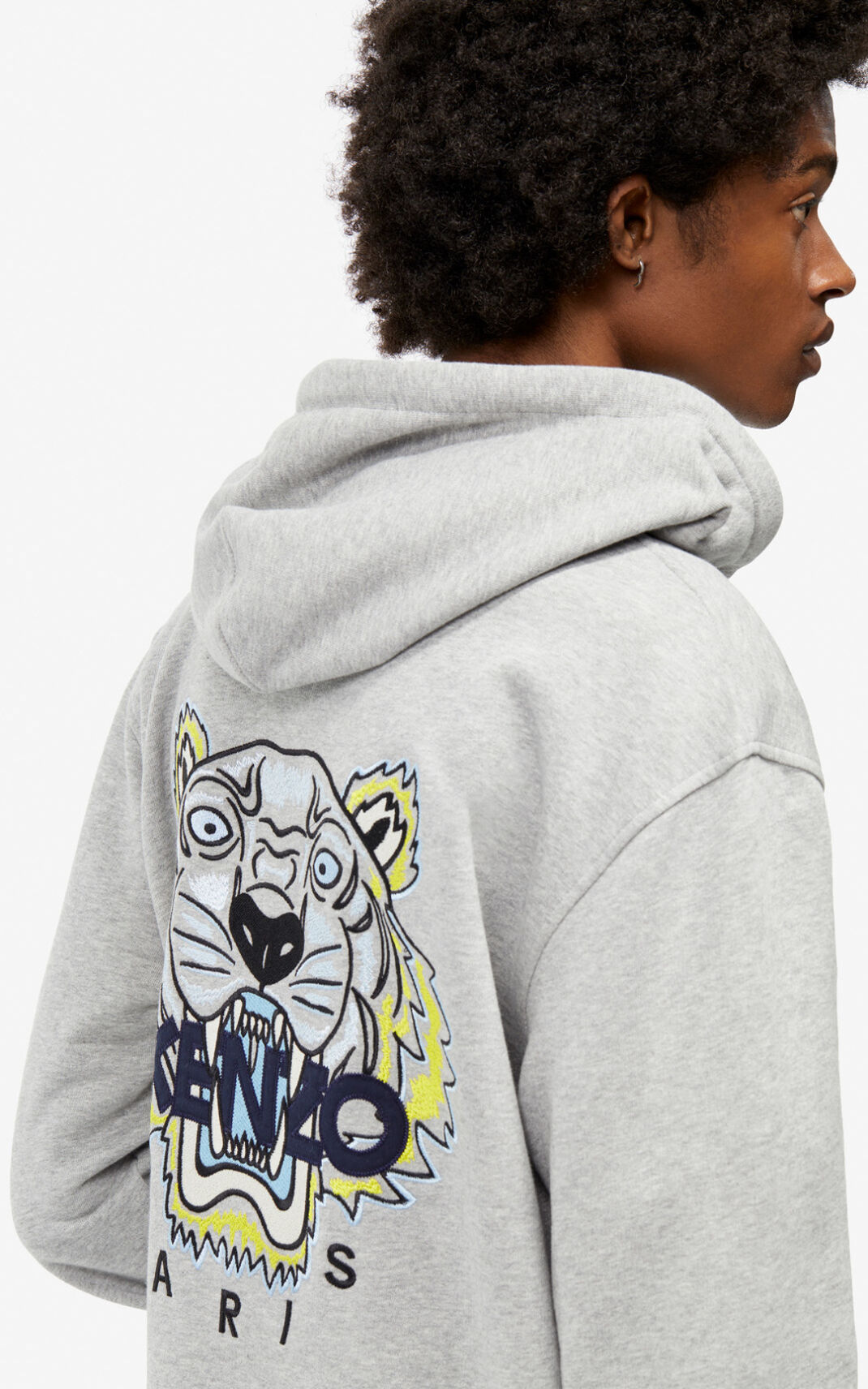 Kenzo Tiger zipped Sweatshirt Herre - Grå DK-986530